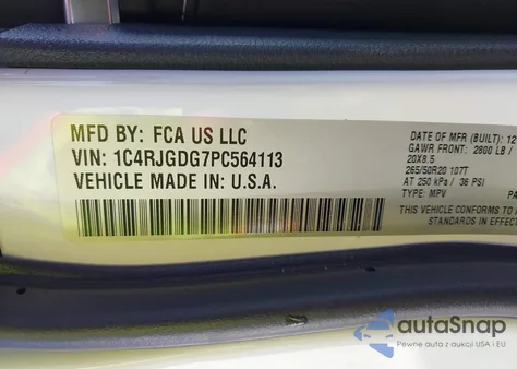 2023 Jeep Grand Cherokee Overland 4X2 z USA, uszkodzony, nr VIN 1C4RJGDG7PC564113